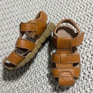 Brown Leather Kids Sandals